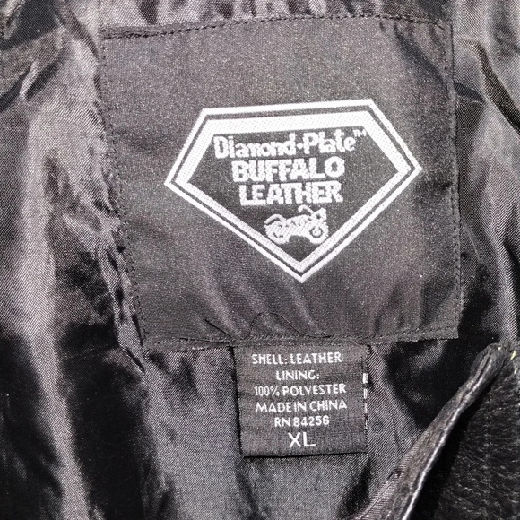 Diamond Plate Buffalo Leather Chaps Black size XL Motorcycle Biker Harley Moto - Picture 7 of 7